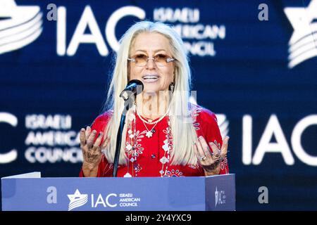 Washington, Usa. September 2024. Dr. Miriam Adelson sprach beim National Summit des Israeli-American Council (IAC) im Washington Hilton in Washington, DC (Foto: Michael Brochstein/SIPA USA) Credit: SIPA USA/Alamy Live News Stockfoto