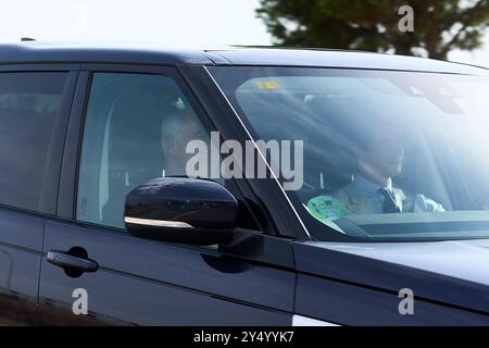 Herzog von Huescar, Fernando Fitz-James Stuart, besuchte am 31. August 2024 die Hochzeit von Victoria Lopez-Quesada Borbon Dos Sicilias und Enrique Moreno de la Cova in Soto de Mazanaque in Madrid. Stockfoto