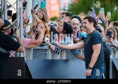 San Sebastian, Spanien. September 2024. Javier Bardem kommt am 19. September 2024 im Maria Cristina Hotel während des 72. Internationalen Filmfestivals San Sebastian in San Sebastian an. (Foto: COOLMedia/NurPhoto) Credit: NurPhoto SRL/Alamy Live News Stockfoto