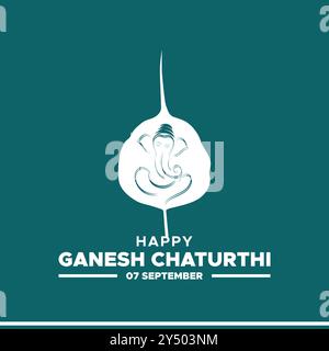Happy Ganesh Chaturthi, 7. September, Grußkarte Ganesh Chaturthi, Vorlage für soziale Medien, Vektor-Illustration, Stock Illustation, Ganesh Chaturthi Stock Vektor