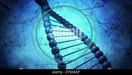 Bild des Netzwerkes von Verbindungen über dna-Strangspinning Stockfoto