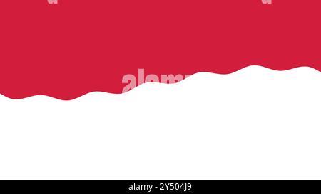 Indonesische Flagge, rote Wellenlinie über weißem Hintergrund geeignet für digitale Designprojekte, Broschürenumschläge, Website-Header, moderne Hintergründe, Abst Stock Vektor