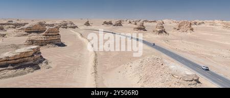 Eboliang Yardang Landform im Qaidam Becken in der Provinz Qinghai, Panorama Stockfoto