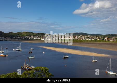 Conwy, Wales - 5. September 2023: Blick vom Turm des Flusses Conwy Stockfoto