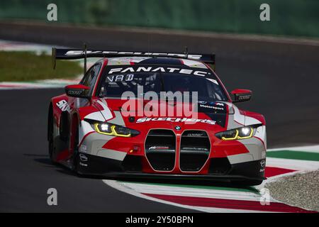 32 Sheldon VAN DER LINDE (RSA), Dries VANTHOOR (BEL), Charles WEERTS (BEL), BMW M4 GT3, Team WRT während der Fanatec GT Endurance Cup Monza Round, Endurance Race in Monza, Italien, 20. September 2024 Stockfoto