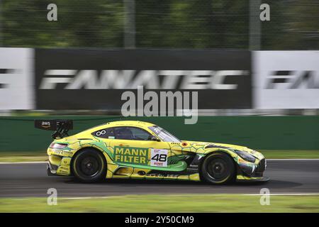 48 Lucas AUER (AUT), Daniel MORAD (CAN), Maro ENGEL (GER), Mercedes-AMG GT3 EVO, Mercedes-AMG Team MANN-Filter während der Fanatec GT Endurance Cup Monza Runde, Endurance Rennen in Monza, Italien, 20. September 2024 Stockfoto