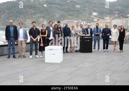 Melina Matthews, Jesus Carroza, Zoe Arnao, Luis Callejo, Ainhoa Santamaria, Maria Vazquez, Patricia Lopez Arnaiz, Rodrigo Sorogoyen, Isa Campo, Isaki Lacuesta, Alberto Rodriguez, Alberto Marini und Isa Peña nahmen am 70 24. September 2022 im Kursaal Palace in Donostia/San Sebastian Teil. Stockfoto