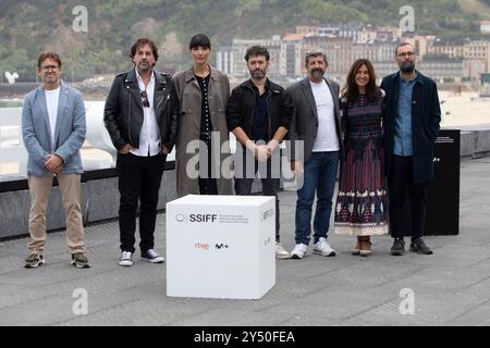 Melina Matthews, Jesus Carroza, Zoe Arnao, Luis Callejo, Ainhoa Santamaria, Maria Vazquez, Patricia Lopez Arnaiz, Rodrigo Sorogoyen, Isa Campo, Isaki Lacuesta, Alberto Rodriguez, Alberto Marini und Isa Peña nahmen am 70 24. September 2022 im Kursaal Palace in Donostia/San Sebastian Teil. Stockfoto