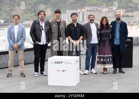 Melina Matthews, Jesus Carroza, Zoe Arnao, Luis Callejo, Ainhoa Santamaria, Maria Vazquez, Patricia Lopez Arnaiz, Rodrigo Sorogoyen, Isa Campo, Isaki Lacuesta, Alberto Rodriguez, Alberto Marini und Isa Peña nahmen am 70 24. September 2022 im Kursaal Palace in Donostia/San Sebastian Teil. Stockfoto