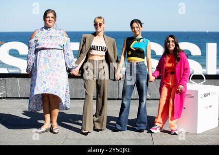 Coria Castillo, Anna Marchessi Riera, Schauspielerin Natalia de Molina und Schauspielerin Anna Castillo nahmen am 21. September 2022 am 70. San Sebastian International Film Festival im Kursaal Palace in Donostia/San Sebastian, Spanien Teil. Stockfoto