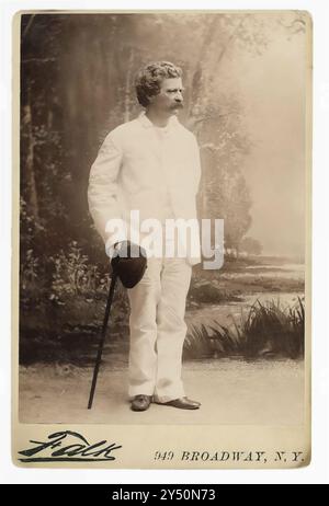 Schrankkarte, Porträt von Mark Twain, fotografiert von Benjamin J. Falk Stockfoto