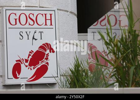 Blick am Dienstag 17.09.2024 im Ostseebad Warnemünde, ein Ortsteil der Hanse- und Universitätsstadt Rostock, am örtlichen Alten Strom auf das Restaurant Gosch Sylt. *** Blick am Dienstag, 17 09 2024, im Ostseebad Warnemünde, einem Stadtteil der Hanse- und Universitätsstadt Rostock, beim Alten Strom am Restaurant Gosch Sylt Stockfoto