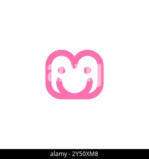 Letter M Smile Logo-Design. M-Symbol Vektor Stock Vektor