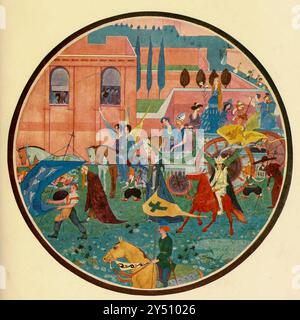 Die Prozession DER KLEINE SCHMIED VERHOLEN Weihnachtsgeschichten aus Flandern, illustriert von Jean de Bosschère (* 5. Juli 1878 – Châteauroux, 17. Januar 1953) war ein belgischer Schriftsteller und Maler, der 1917 von Dodd, Mead & Company veröffentlicht wurde Stockfoto