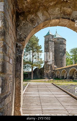 St. John's (Cosel) Turm auf Schloss Stolpen, Stolpen, Sächsische Schweiz, Sachsen, Deutschland Stockfoto