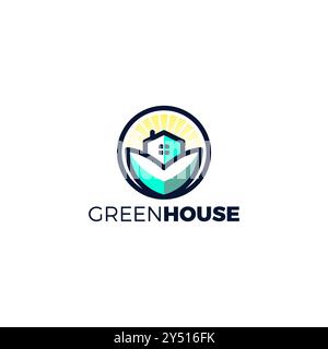 Green House Logo Vektor. Home Leaf-Symbol Stock Vektor