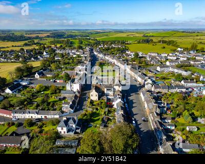 Luftaufnahme von der Drohne von Wigtown im Inneren des geplanten neuen Galloway National Park, Dumfries und Galloway, Schottland, Großbritannien Stockfoto