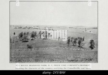 Das Eigentum der Mount Braddock Farm H.C. Frick Coke Company aus dem Artikel THE CONNELLSVILLE COKE REGION. Aus dem Engineering Magazine widmet sich Industrial Progress Volume XX 1900 - 1901 The Engineering Magazine Co Stockfoto