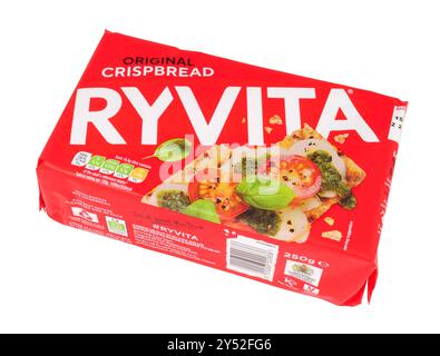 Ryvita Original knuspriges Roggen-Knäckebrot in einer 250-g-Packung Stockfoto