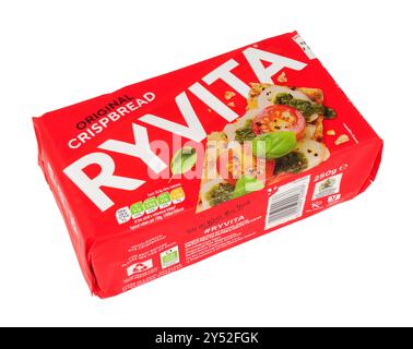 Ryvita Original knuspriges Roggen-Knäckebrot in einer 250-g-Packung Stockfoto