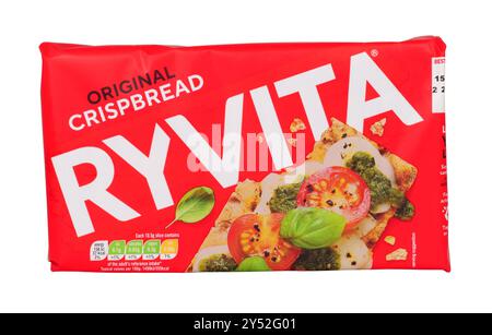 Ryvita Original knuspriges Roggen-Knäckebrot in einer 250-g-Packung Stockfoto