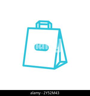 Icon „Essen mitnehmen“. Isoliert auf weißem Hintergrund. Aus blauer Symbolgruppe. Stock Vektor