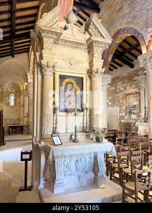 Abtei Santa Maria di Cerrate. Lecce. Apulien. Italien. Fresken innen Stockfoto