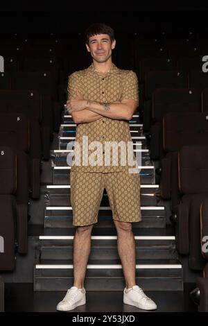 Juanjo Ballesta Portrait Session während der Präsentation Nueva Tierra in der Cine Emabajadores am 3. September 2024 in Madrid, Spanien. Stockfoto