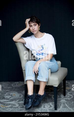 Greta Fernandez posiert während der Promotion von La hija del Ladron im Hotel Maria Cristina am 24. September 2019 in San Sebastian, Spanien. Stockfoto