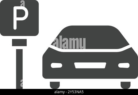 Vektorbild des Symbols Parken. Geeignet für mobile Anwendungen, Webanwendungen und Printmedien. Stock Vektor