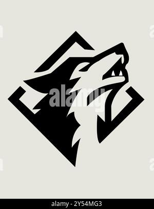 Fox Face Logo in Schwarz, Fox Logo, Stock Vektor