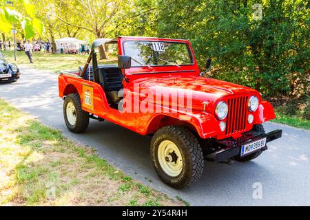 Jeep CJ6 bei den Vienna Classic Days 2024, Oldtimer-Autoparade, Donaupark, Wien, Österreich Stockfoto