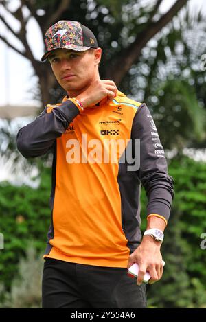 Singapur, Singapur. September 2024. Lando Norris (GBR) McLaren. Formel-1-Weltmeisterschaft, Rd 18, Grand Prix von Singapur, Freitag, 20. September 2024. Marina Bay Street Circuit, Singapur. Quelle: James Moy/Alamy Live News Stockfoto