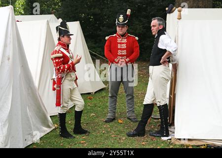 33. Regiment of Foot Encamp, Jane Austen Festival 2024, Holburne Museum, Bath, Somerset, England, Großbritannien, Großbritannien, Europa Stockfoto