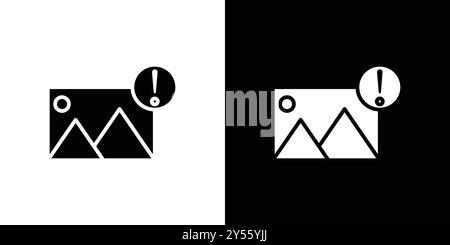 Bildfehler Symbol Linear-Logo-Markierungssatz Sammlung in Schwarz-weiß Stock Vektor