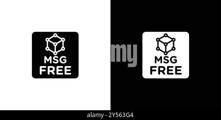 MSG Free Icon Linear Logo Set Kollektion in Schwarz-weiß Stock Vektor