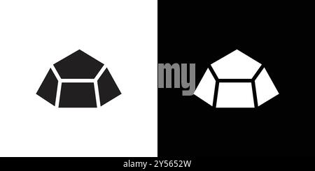 Lineare Logomarke Set aus Rock Stone Crystal Icon in Schwarz-weiß Stock Vektor