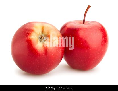 Rote Äpfel weg isoliert auf weißem Stockfoto