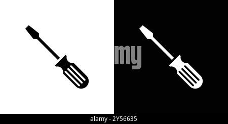 Schraubendreher Symbol Linear-Logo-Set-Kollektion in Schwarz-weiß Stock Vektor