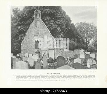 Auld Alloway Kirk. Schottland 1900 altes altes altes Vintage-Druckbild Stockfoto