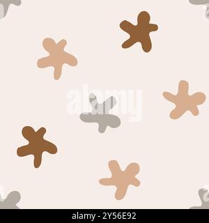 Niedlicher, naiver Hintergrund mit Sternenmuster. Geschlechtsneutrale Farbhintergründe mit Sternen. Einfache, organische handgezeichnete Himmelsformen. Boho wiederholen für Stock Vektor