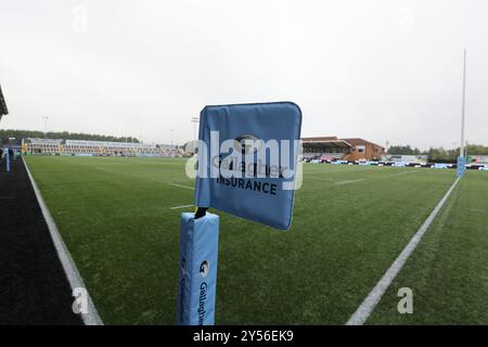 Newcastle, Gbr. September 2024. Vor dem Gallagher Premiership-Spiel zwischen Newcastle Falcons und Bristol im Kingston Park, Newcastle, am Freitag, den 20. September 2024, ist eine Eckflagge abgebildet. (Foto: Chris Lishman | MI News) Credit: MI News & Sport /Alamy Live News Stockfoto