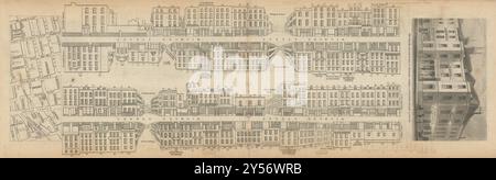 Tallis London Street View #50 Wigmore Street 1839 alte antike Karte Stockfoto