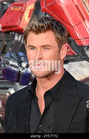 Harleston, Großbritannien. September 2024. London, Großbritannien - 19. September 2024 Chris Hemsworth bei der europäischen Premiere von Transformers One auf dem Cineworld Leicester Square, London, England, Großbritannien. CAP/JOR © JOR/Capital Pictures Credit: Capital Pictures/Alamy Live News Stockfoto