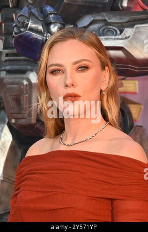 Harleston, Großbritannien. September 2024. London, Großbritannien - 19. September 2024 Scarlett Johansson bei der europäischen Premiere von Transformers One auf dem Cineworld Leicester Square, London, England, Großbritannien. CAP/JOR © JOR/Capital Pictures Credit: Capital Pictures/Alamy Live News Stockfoto