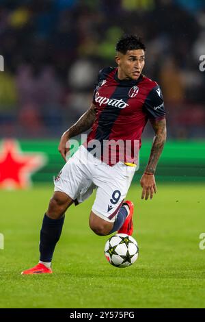 Bologna, Italien.. 18. September 2024 Santiago Castro (Bologna) ; 18. September 2024 - Fußball : UEFA Champions League 2024 2025 ; 1 Spiel; Spiel zwischen Bologna 0-0 Shakhtar Donetsk im Renato Dall Ara Stadion ; Bologna, Italien; ;( Foto von aicfoto)(ITALIEN) [0855] Stockfoto