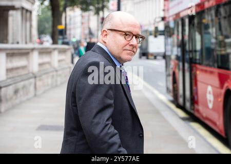 London, England, Großbritannien. September 2024. Der britische Generalstaatsanwalt RICHARD HERMER verlässt das Kabinettsbüro in Westminster, London. (Kreditbild: © Thomas Krych/ZUMA Press Wire) NUR REDAKTIONELLE VERWENDUNG! Nicht für kommerzielle ZWECKE! Stockfoto