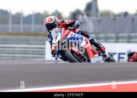 Iker Lecuona (ITA) Honda CBR1000 RR-R, Team HRC während der FIM Superbike World Championship Acerbis Italian Round auf dem Cremona Circuit, San Martino del Lago, Italien am 20. September 2024 während der Acerbis Italian Round, World Superbike - SBK Rennen in Cremona, Italien, 20. September 2024 Credit: Independent Photo Agency Srl/Alamy Live News Stockfoto