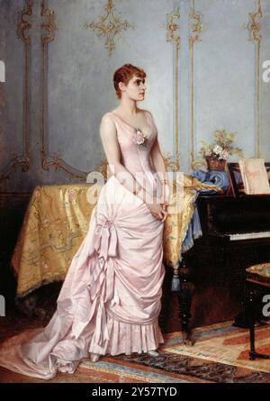 Auguste Toulmouche. Gemälde mit dem Titel 'Rose Caron' des französischen Malers Auguste Toulmouche (1829-1890), um 1880 Stockfoto