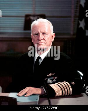 Chester Nimitz. Porträt von Chester William Nimitz (1885–1966) als Chief of Naval Operations. Offizielles Foto, 1945 Stockfoto